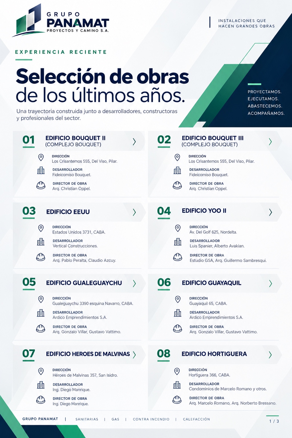 Selección de obras de los últimos años, página 1